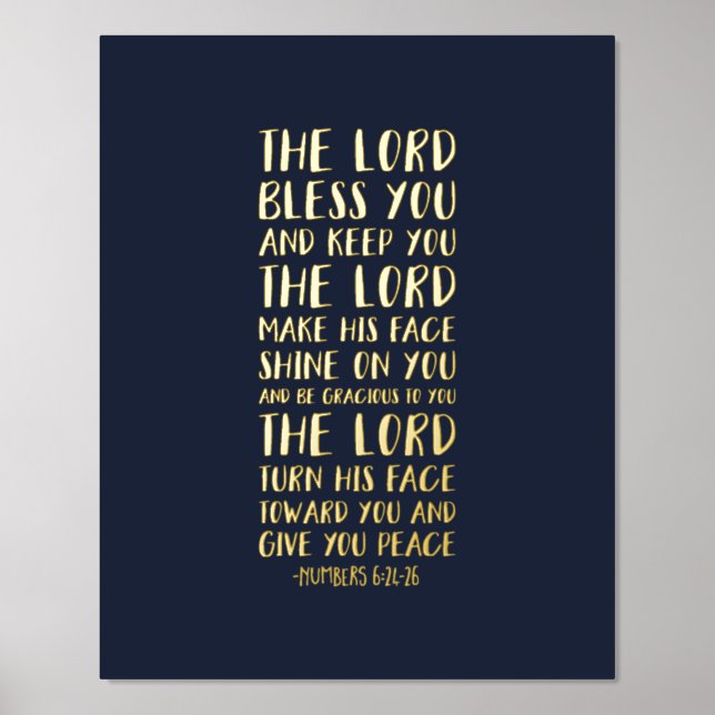 The Lord Bless You And Keep You, Numbers 6:24-26 Foil Prints (Front)