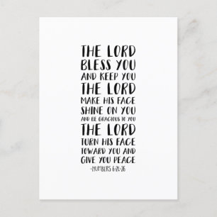 The Lord Bless You And Keep You, Numbers 6:24-26 Postcard