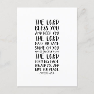 The Lord Bless You And Keep You, Numbers 6:24-26 Postcard