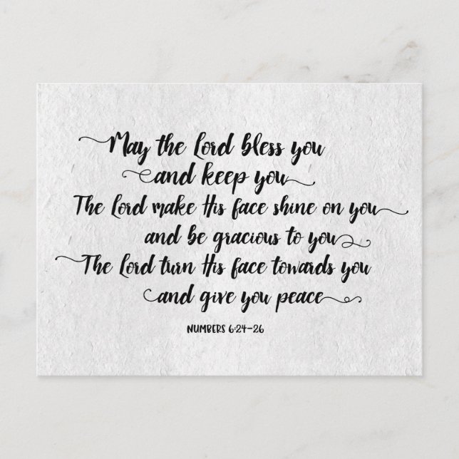 The Lord Bless you and Keep You Postcard (Front)