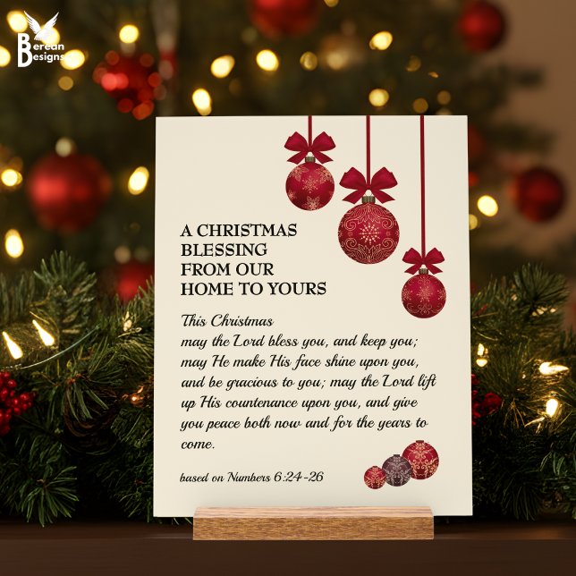 THE LORD BLESS YOU Christian Christmas Blessing Acrylic Sign (This Christmas Blessing acrylic sign makes an ideal festive gift for the Christian home.)