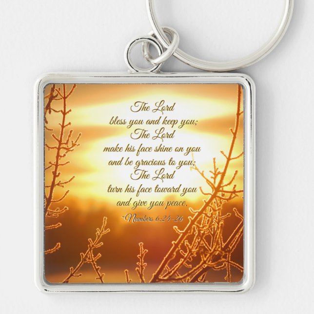 The Lord Bless You Numbers 6:24-26 Bible Verse Keychain (Front)