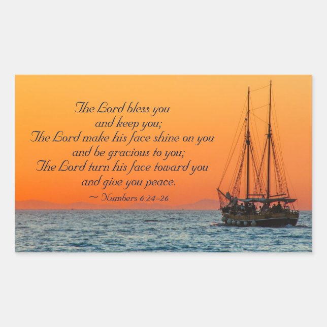 The Lord Bless You, Numbers 6:24-26, Ship at Sea Sticker (Front)