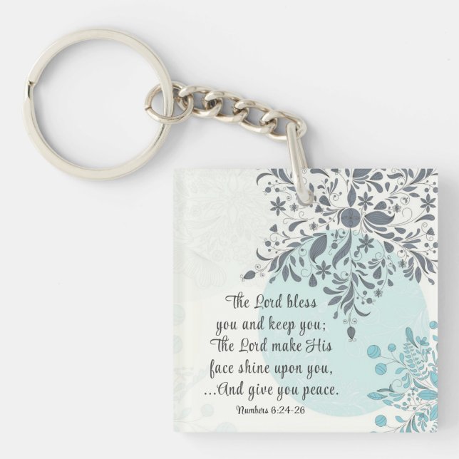 The Lord Bless You Numbers 6:24 Bible Verse Custom Keychain (Front)
