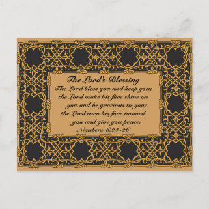 The Lord Bless You, Numbers 6:24, Celtic Design Postcard