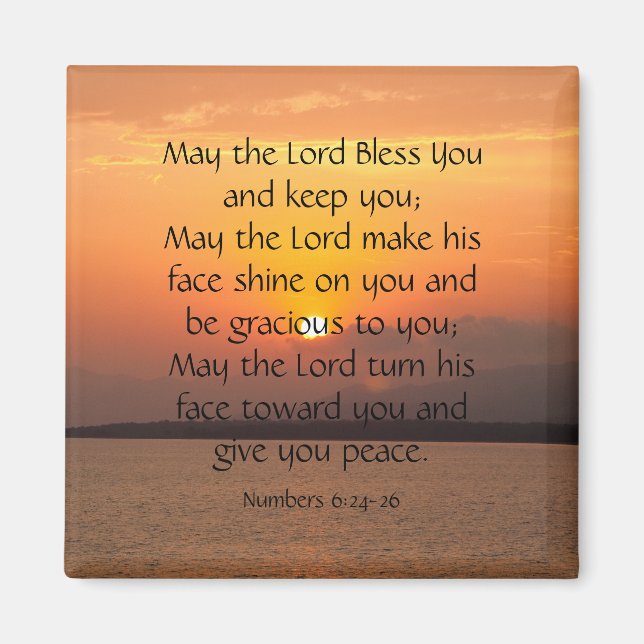 The Lord Bless You Sunset Magnet (Front)