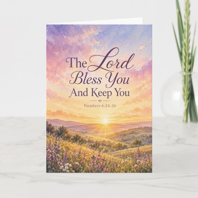The Lord Bless You Watercolor Scripture Card (Front)