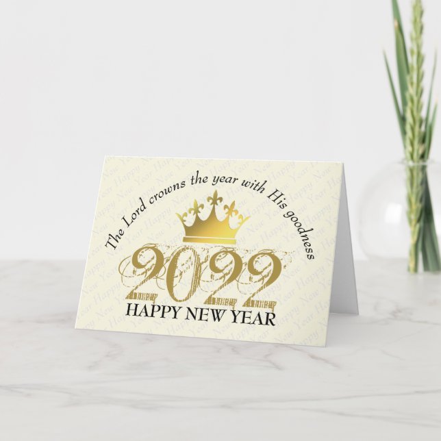 THE LORD CROWNS THE YEAR Happy New Year 2022 Holiday Card (Front)