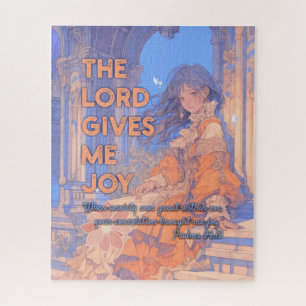 The Lord Gives Me Joy - Christian Retro Anime Jigsaw Puzzle