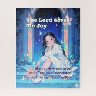 The Lord Gives Me Joy - Christian Retro Anime Jigsaw Puzzle