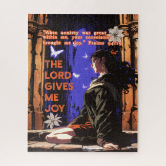 The Lord Gives Me Joy - Christian Retro Anime Jigsaw Puzzle