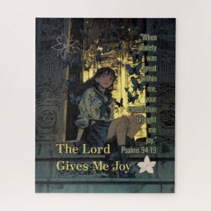 The Lord Gives Me Joy - Christian Retro Anime Jigsaw Puzzle