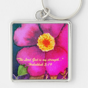 "The Lord God is my strength..." Bible truths  Key Keychain