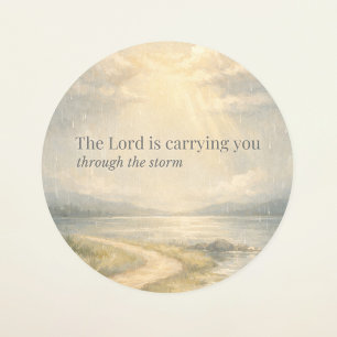 The Lord Is Carrying You Christian Encouragement Classic Round Sticker