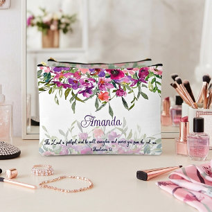 The Lord is faithful floral personalized Accessory Pouch