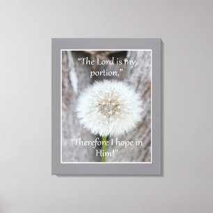 The Lord is My Portion Bible Scripture Quote Poste Canvas Print