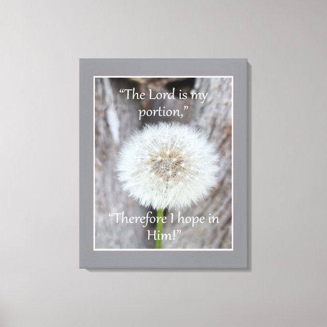 The Lord is My Portion Bible Scripture Quote Poste Canvas Print (Front)