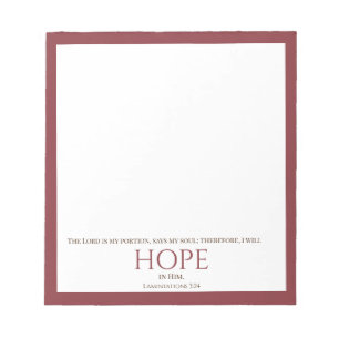 The Lord is My Portion Deep Red Modern Bible Verse Notepad