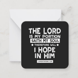 The Lord is My Portion Lamentations 3 24 Quotes Card