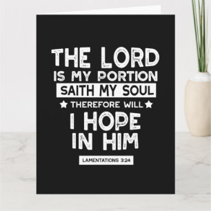 The Lord is My Portion Lamentations 3 24 Quotes Card