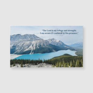 The Lord Is My Refuge Mountain Lake Photo Magnet