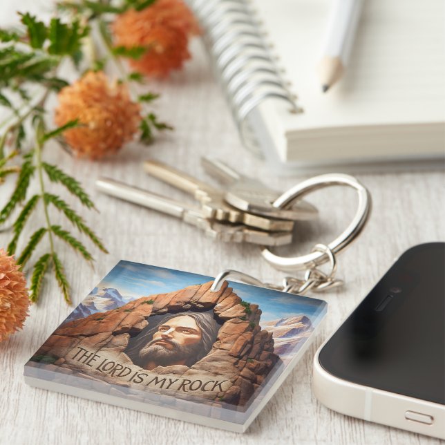 The Lord Is My Rock Keychain (Front Right)