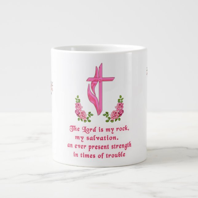 The Lord is my rock Large Coffee Mug (Front)