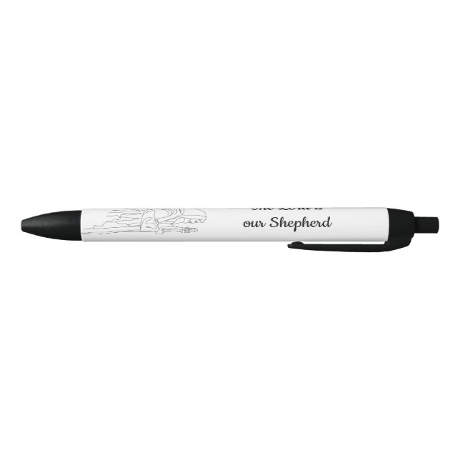 The Lord is my Shepherd 23rd Psalm Bible Scripture Black Ink Pen (Bottom)