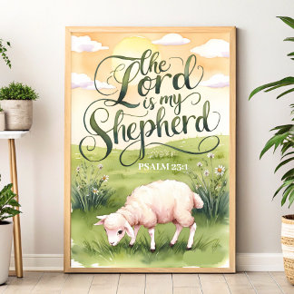 The Lord is My Shepherd Christian Wall Art Print