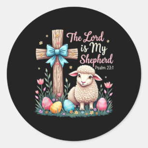 The Lord Is My Shepherd Easter Christian Lamb East Classic Round Sticker