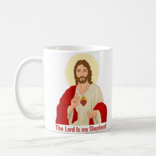 The Lord Is My Shepherd Jesus Illustrated  Coffee Mug