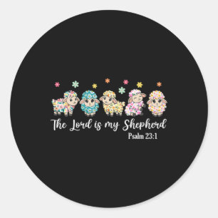 The Lord Is My Shepherd Lord's Prayer Christian Ea Classic Round Sticker