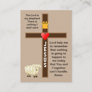 The Lord is my shepherd prayer card