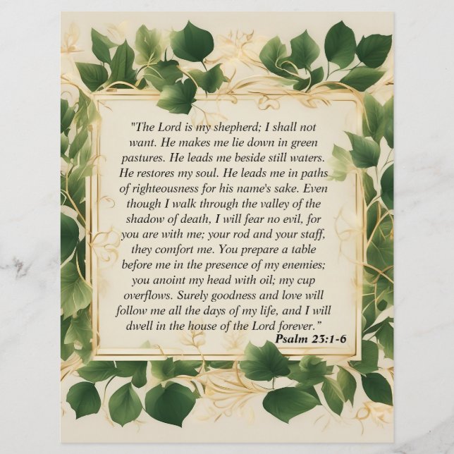 The Lord is My Shepherd Prayer Flyer (Front)