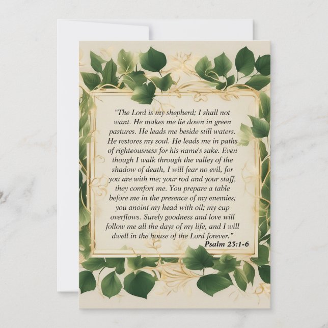 The Lord is My Shepherd Prayer Holiday Card (Front)