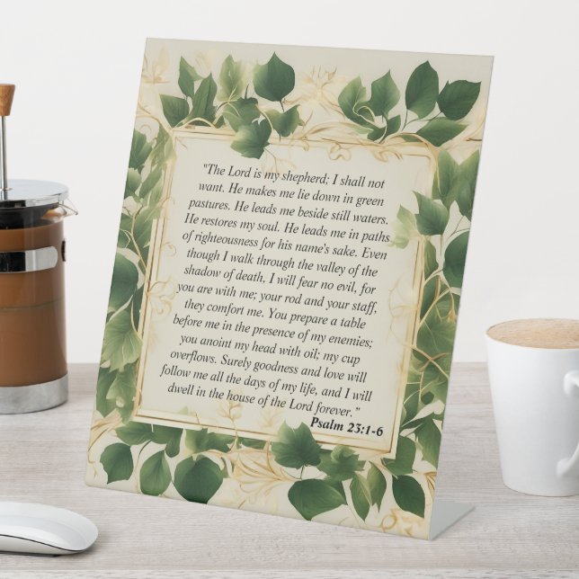 The Lord is My Shepherd Prayer Pedestal Sign (In SItu)
