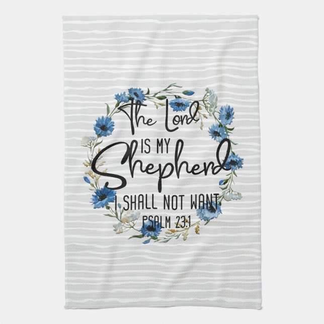 The Lord Is My Shepherd | Psalm 23:1 Bible Verse Kitchen Towel (Vertical)