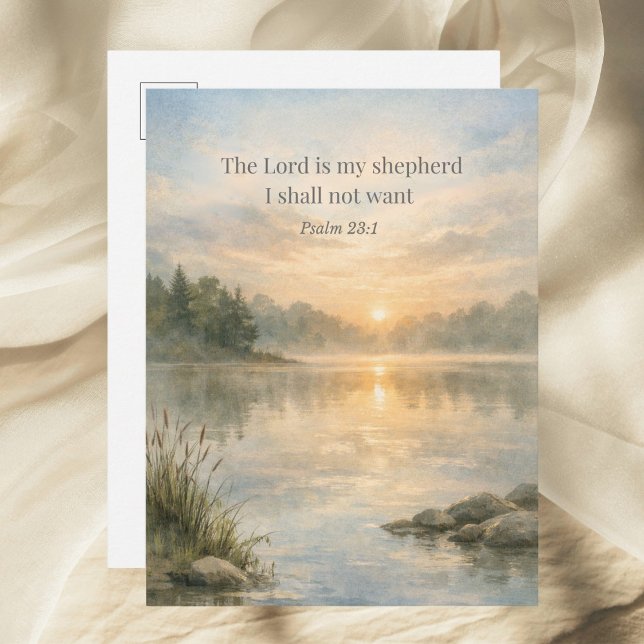The Lord Is My Shepherd Psalm 23:1 Christian Postcard (Creator Uploaded)