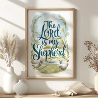 The Lord is My Shepherd Psalm 23:1 Pastoral Art