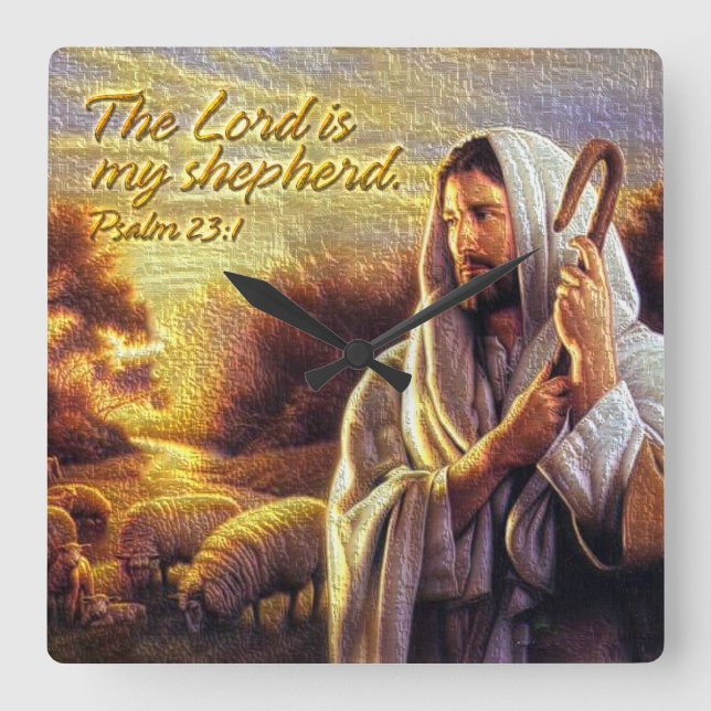 The Lord is my shepherd Psalm 23:1 Wall Clock (Front)