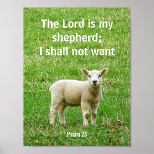 The Lord is my shepherd, psalm 23, a lamb poster