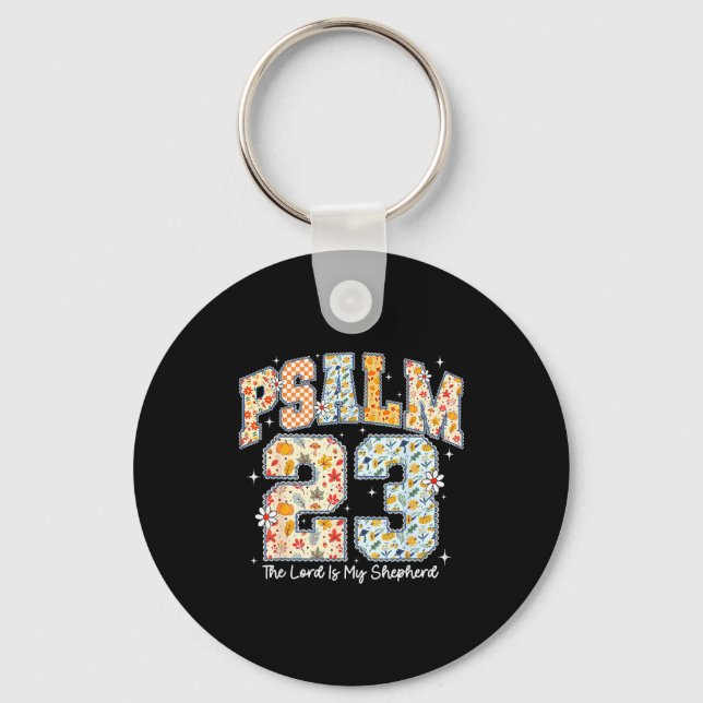 The Lord Is My Shepherd Psalm 23 Christian Bible V Keychain (Front)