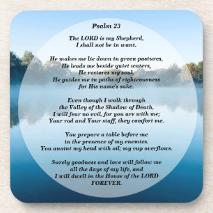 The Lord is my Shepherd Psalm 23 Coaster