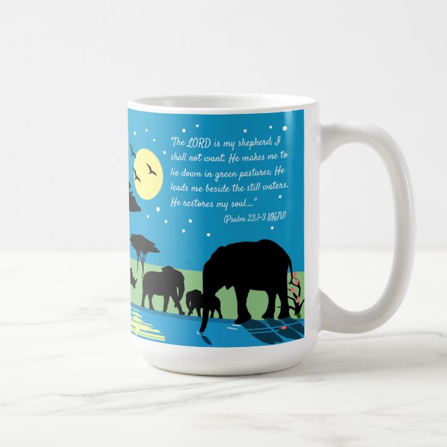 "The LORD Is My Shepherd..."—Psalm 23 Coffee Mug (Right)