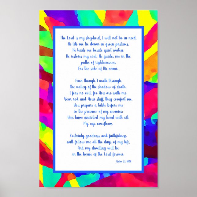 The Lord Is My Shepherd Psalm 23 Encouragement Poster (Front)
