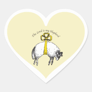 The LORD is my shepherd Psalm 23 Heart Sticker