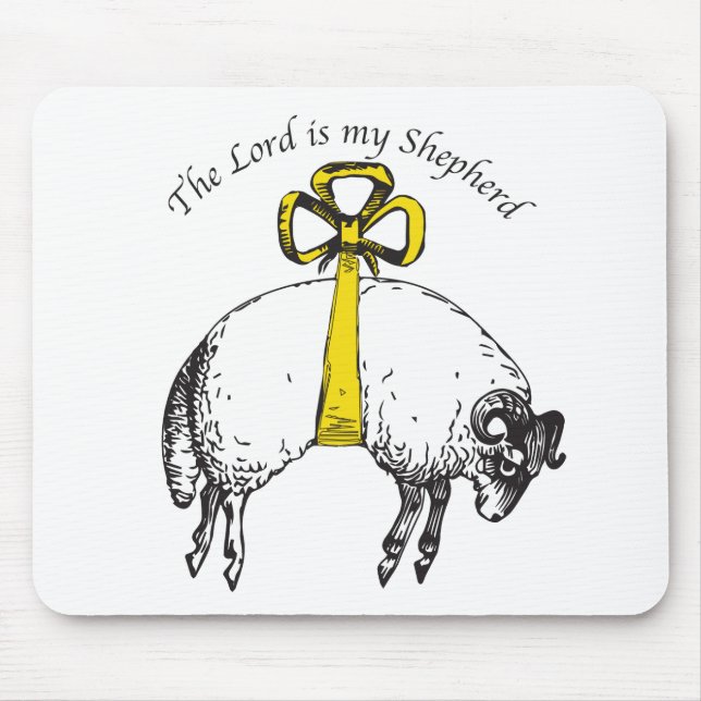 The LORD is my shepherd Psalm 23 Mouse Pad (Front)