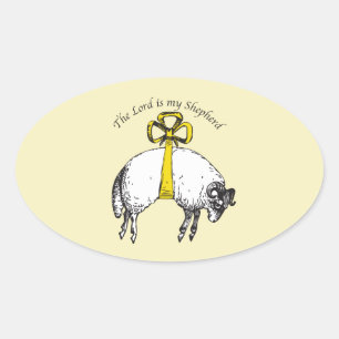 The LORD is my shepherd Psalm 23 Oval Sticker