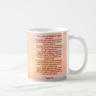 The Lord Is My Shepherd Psalm 23 Sunset Beach  Coffee Mug