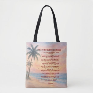 The Lord Is My Shepherd Psalm 23 Sunset Beach  Tote Bag